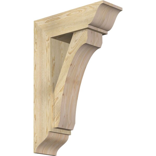 Ekena Millwork Legacy Traditional Rough Sawn Bracket w/ Offset Brace, Douglas Fir, 8"W x 24"D x 36"H BKT0806X24X36LEC01RDF - main